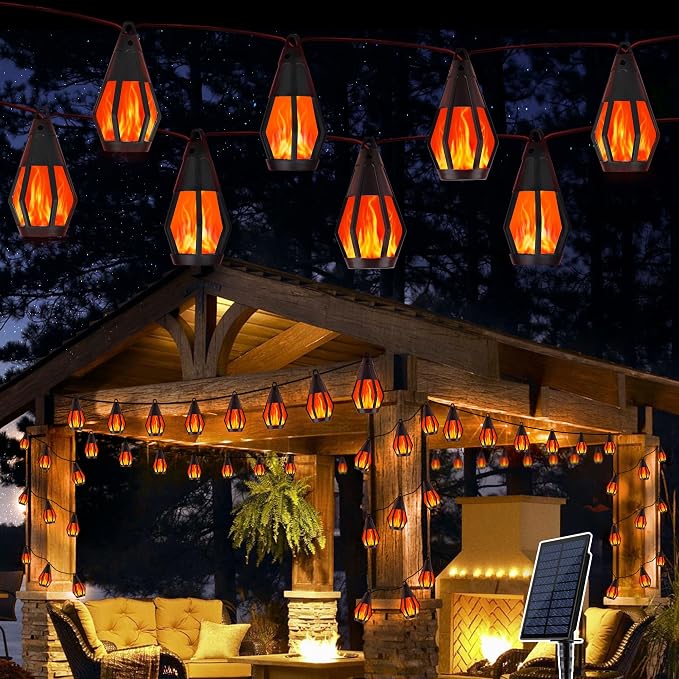 Solar String Lights for Outside, 33Ft Solar Patio Lights by Jnaurb
