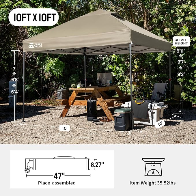 CROWN SHADES 10x10 Pop Up Canopy Tent - Image 2