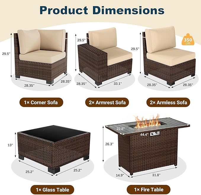 7 Piece Patio Furniture Set - Image 6