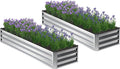 2PCS 8x2x1FT Galvanized Raised Garden Bed, Planter Raised Beds-Metal Garden Box by Home