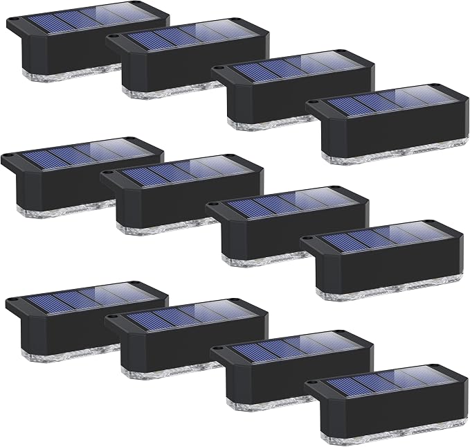 Peasur Solar Fence Lights Outdoor, 12 Pack Step Light Solar Powered, Waterproof by Peasur