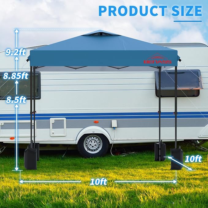 10x10 Pop Up Canopy with Sidewalls, Easy Up Canopy Tent, Heavy Duty Tents - Image 2