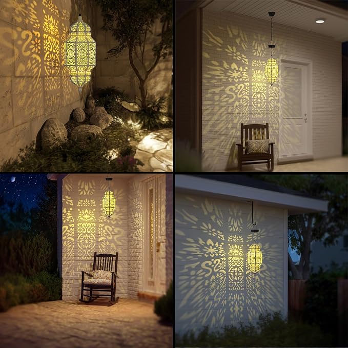18 Inch High Large Hanging Solar Lights Outdoor Garden Decor, Decorative - Image 5