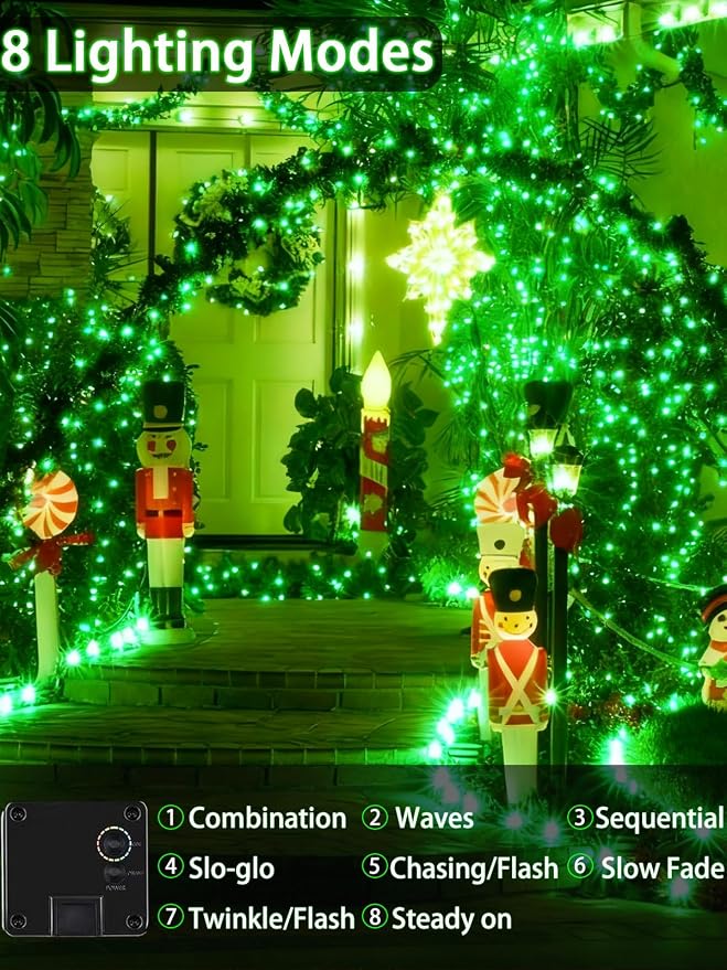 4 Pack 180FT Solar St. Patrick's Day Lights Outdoor Waterproof, Super Bright - Image 4