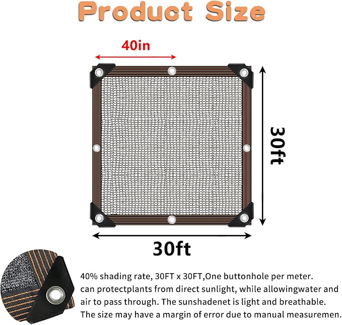 QLOFEI Shade Cloth for Patio, 40-50% Sunblock Mesh Tarp Shade Cloth - Image 2