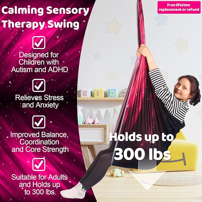 Sensory Swing for Kids Indoor and Outdoor Therapy Cuddle Swing Snuggle Hammock - Image 2