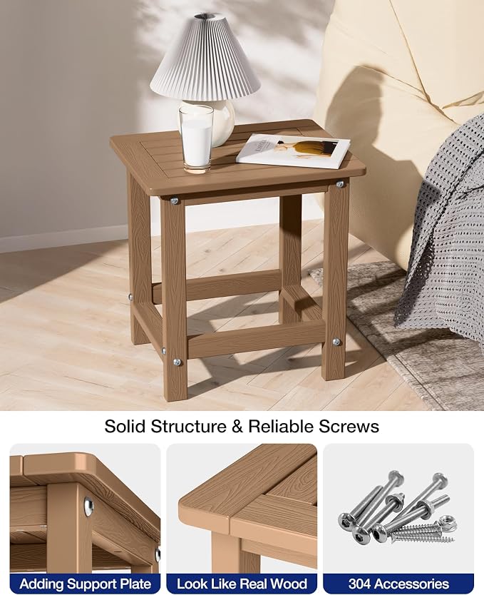 YEFU Outdoor Side Table for Patio: 16" HIPS Weather - Image 6