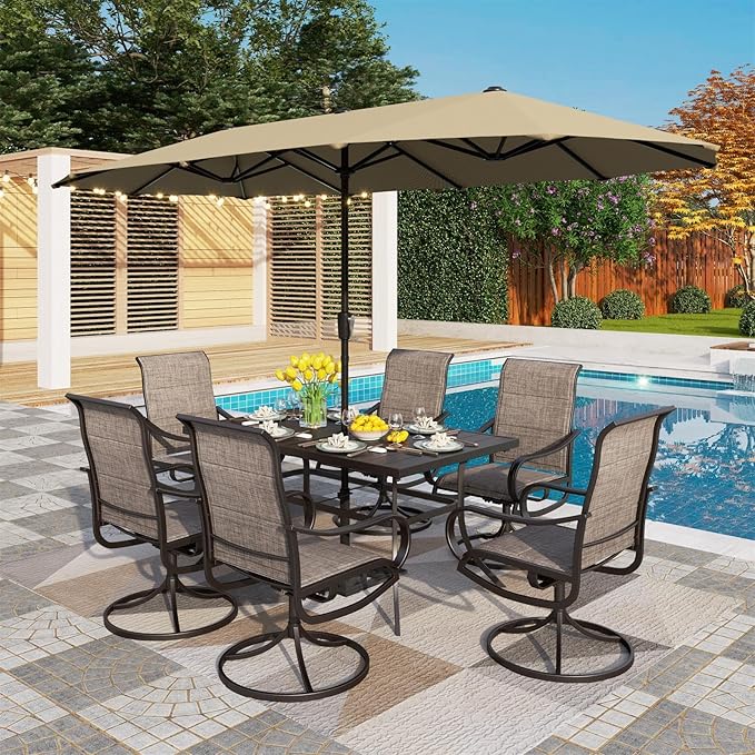 PHI VILLA 8 Piece Patio Dining Set by PHIVILLAThepioneerofcomfortablehouseholdsupplies