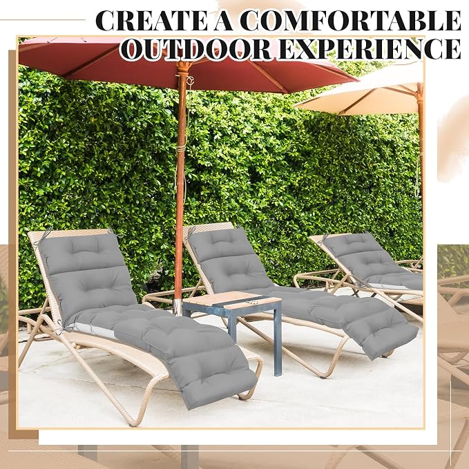 Kigley 4 Pcs Chaise Lounge Cushions 75 x 22 x 5 Inches Soft Lounge Chair - Image 6