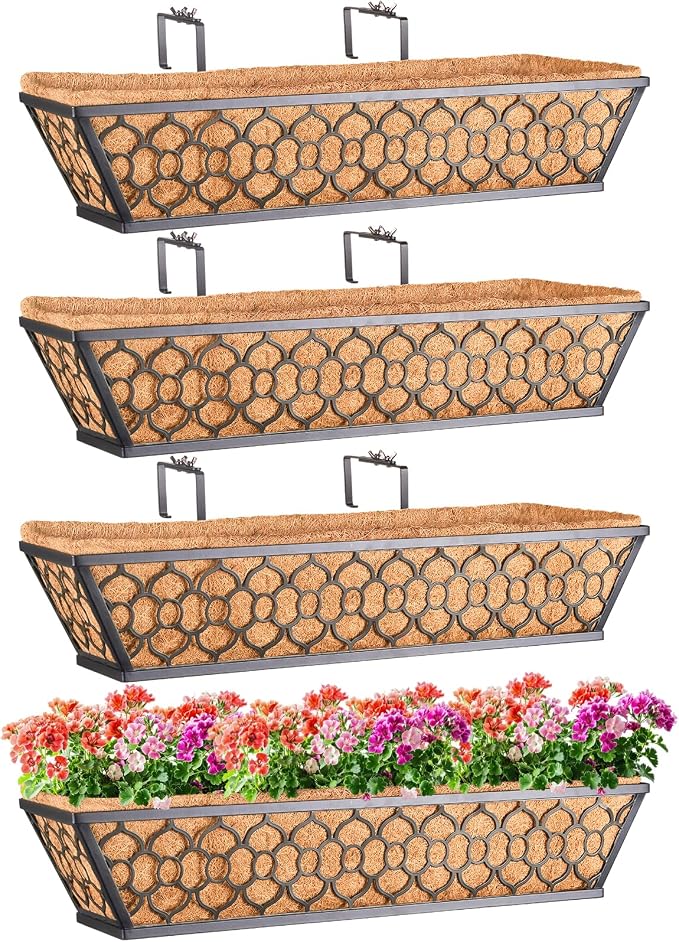 Riare 4 Pack 24 Inch Window Boxes Planters by Riare