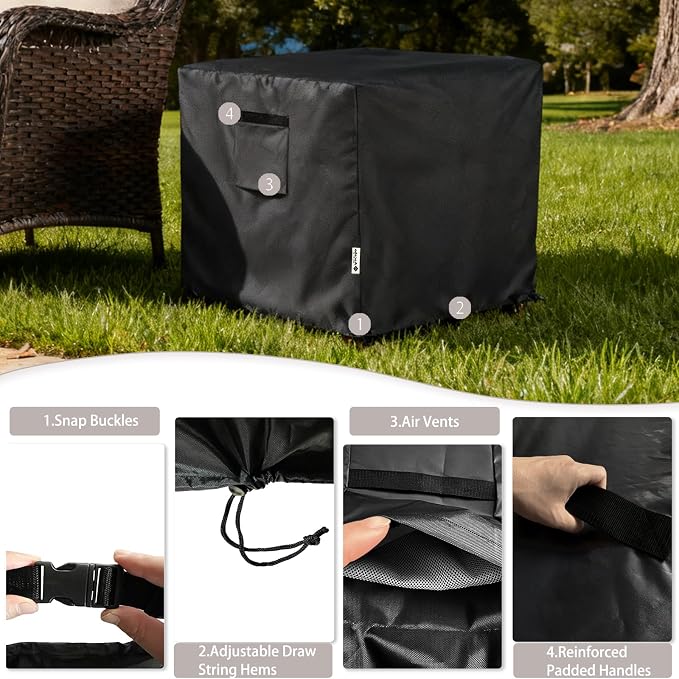 Patio Ottoman Cover, 32W x 32D x 18H inch, Waterproof Square Patio Small Side - Image 6