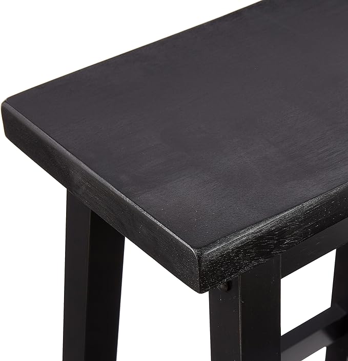 Amazon Basics Solid Wood Saddle-Seat Counter Height Bar Stools - Image 4