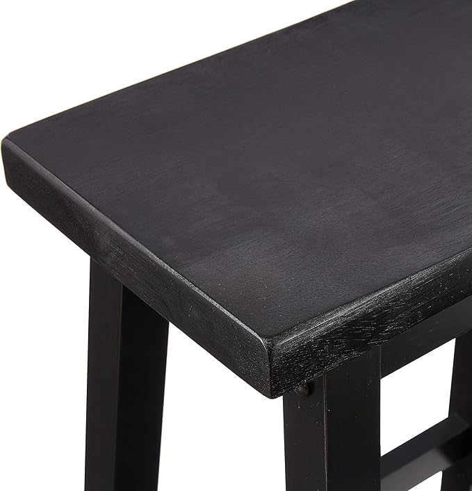 Amazon Basics Solid Wood Saddle-Seat Counter Height Bar Stools - Image 5