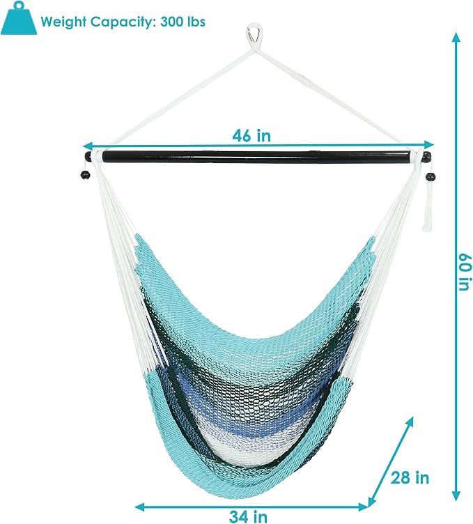 Sunnydaze Caribbean XL Hanging Outdoor Hammock Chair - Image 3