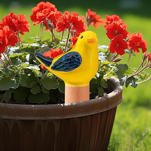 4 Pack Self Watering Bird Shaped Globes, Terracotta Vacation Planters Devices - Image 7