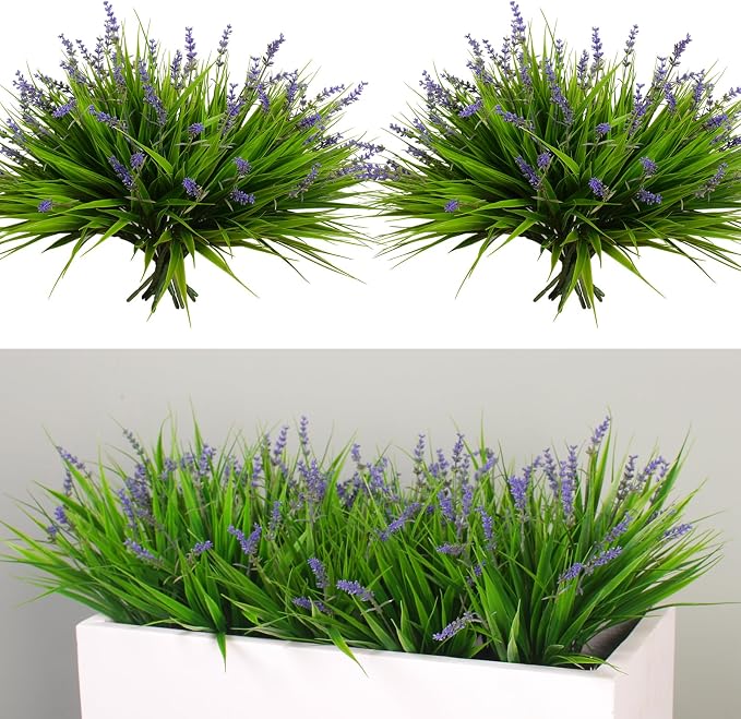 alyptus Artificial Flowers for Outdoors 24 Bundles Fake Monkey Grass Plants by ALYPTUS