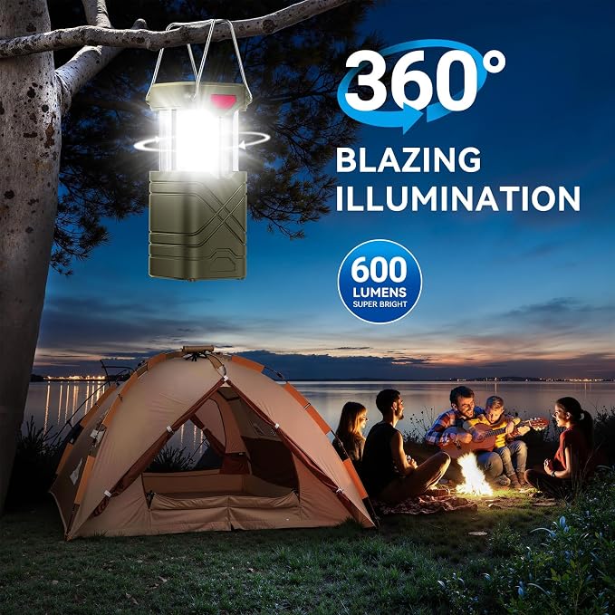 LETMY 4 Pack Camping Lantern, Rechargeable LED Lanterns, Solar Lantern Battery - Image 6