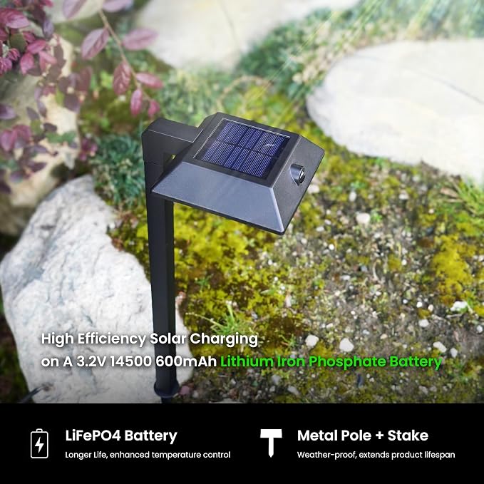 Mesh Linkable Series 4-Pack Solar LED Security Pathway Light w/ LiFePO4 Battery - Image 6