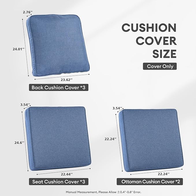 ovios Patio Cushion Covers, Waterproof Cushion Cover - Image 6