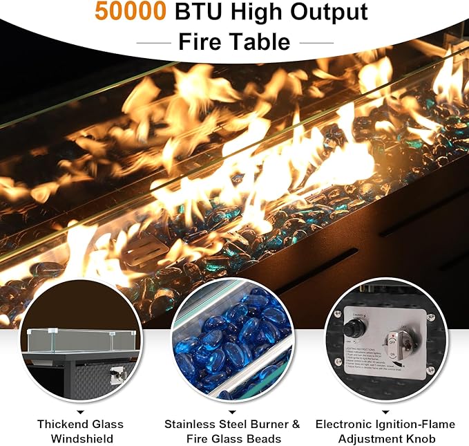 JOIVI 7-Piece Outdoor Set with Fire Pit Table - Image 4