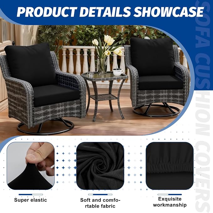 Patio Stretch Cushion Covers, Outdoor Sofa slipcovers - Image 3