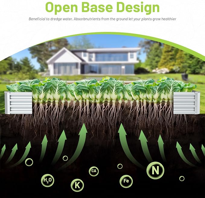 2PCS 4x2x1FT Galvanized Raised Garden Bed, Galvanized Planter Raised Garden - Image 2