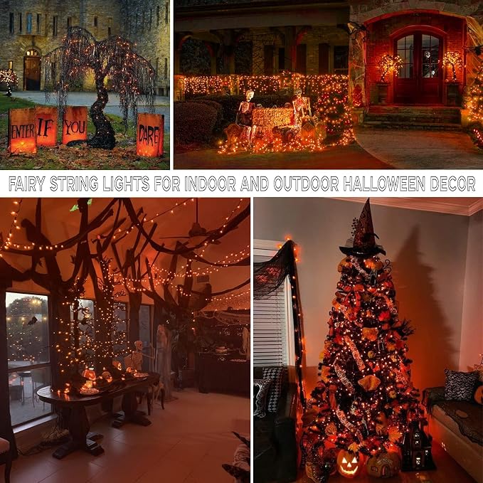 66Ft 200 LED Halloween Fairy Lights Plug in, 8 Modes String Lights - Image 4