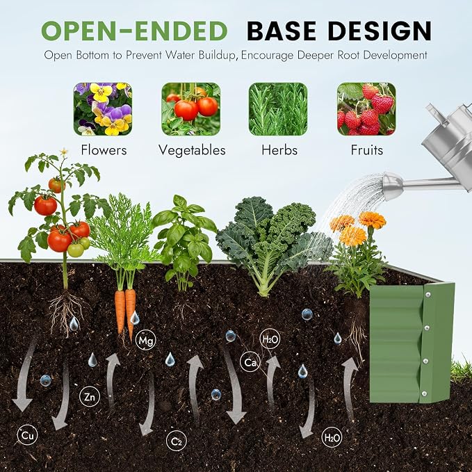 INNO STAGE 2Pcs Galvanized Raised Garden Bed Kit, Rust-Resistant & Easy Assembly - Image 6