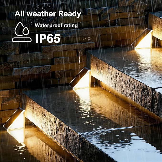 Brown Solar Step Light Outdoor Stair Lights, Deck Lights Outdoor Powered IP65 - Image 5