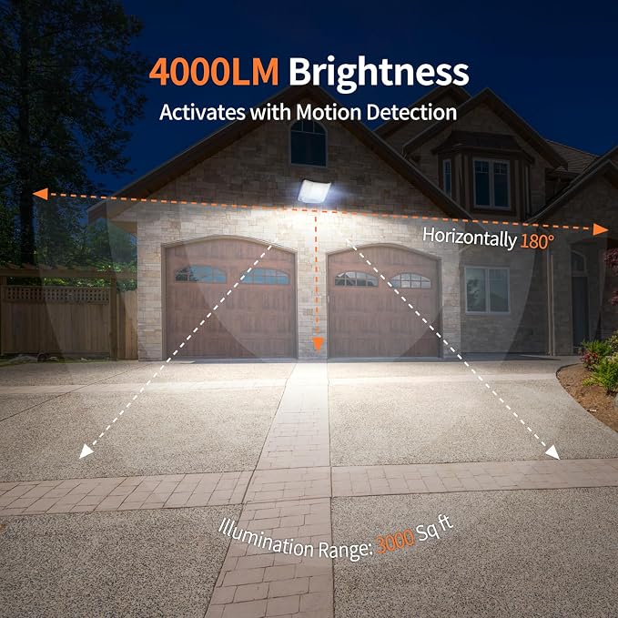 intelamp Solar Flood Lights Outdoor Waterproof, 20000mAh 4000LM Linkable Dual - Image 2