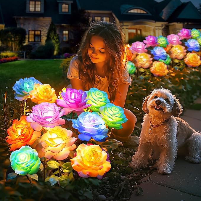 Solar Garden Lights Outdoor Waterproof: 6 Pack LED Solar Flowers Lights Garden - Image 6