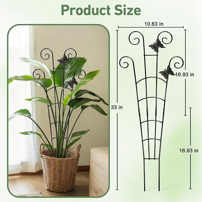 30'' Larger Plant Trellis Indoor, Expandable Metal Trellis - Image 2