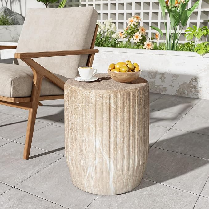 Christopher Knight Home Jayme Outdoor Cylinder Side Table, Lightweight Concrete by ChristopherKnightHome
