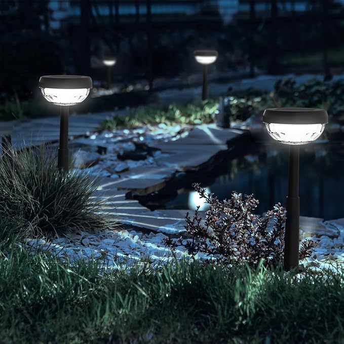 Ensenior 8-Pack Solar Lights Outdoor, Auto ON/Off 6500K LED Solar Garden Lights - Image 2