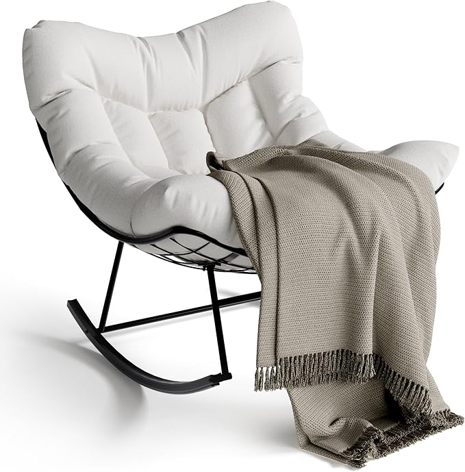 GarveeLife Outdoor Papasan Rocking Chair, Oversized Rocking Chair by GarveeLife