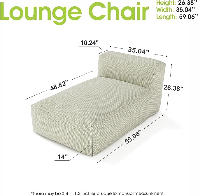 Outdoor Bean Bed Chair Sun Lounger, Outdoor Couch Sofa - Image 2