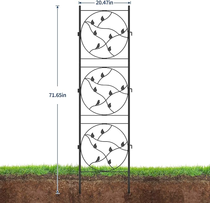 Garvee 21"x72" Metal Garden Trellis Panel, Vegetables, Indoor/Outdoor - Image 2