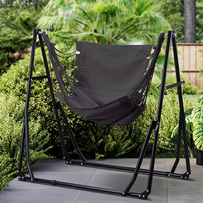 Ainfox Hammock with Foldable Stand, 2 in 1 Hammock and Swinging Chair with - Image 8