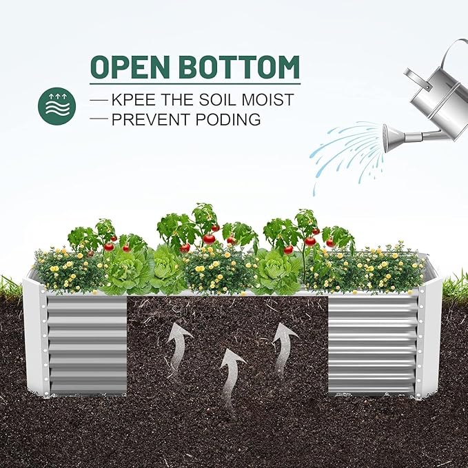 Land Guard 2 Pack 8×4×2ft Galvanized Raised Garden Bed Kit, Galvanized Planter - Image 5