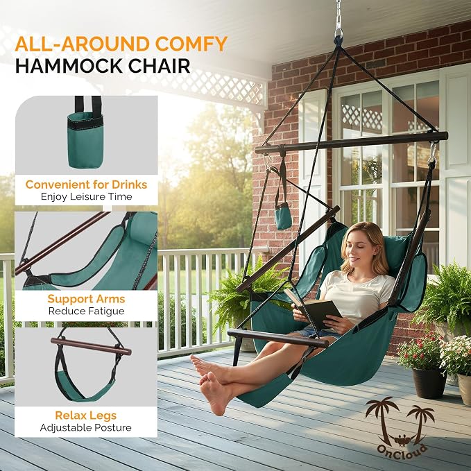 ONCLOUD Upgraded Unique Hammock Sky Chair, Air Deluxe Hanging Swing Seat - Image 2