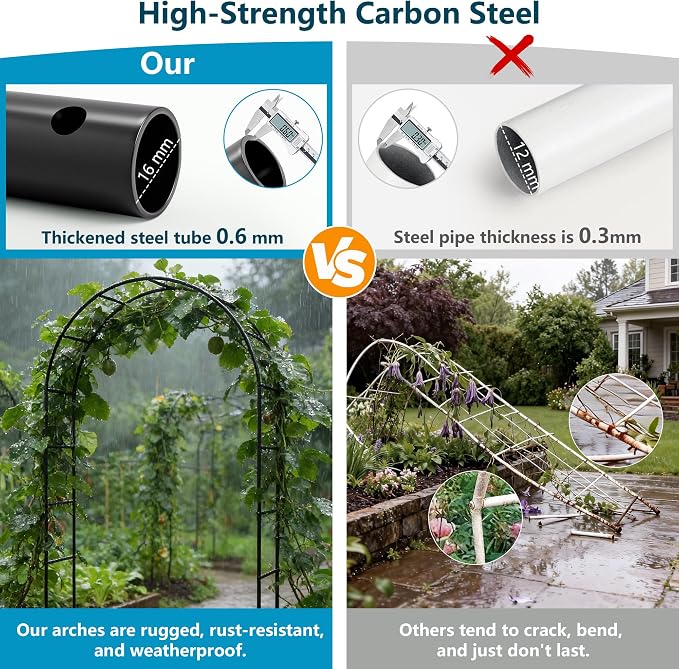 Thickened Rustproof Garden Arch Metal Trellis - Image 4