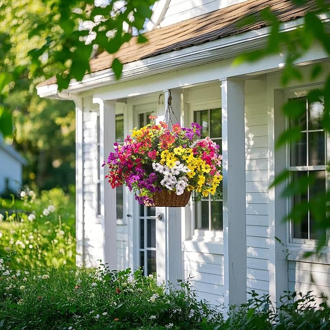 Artificial Fake Flowers for Outdoor Decoration, 16 Bundles Faux Silk Colorful - Image 5