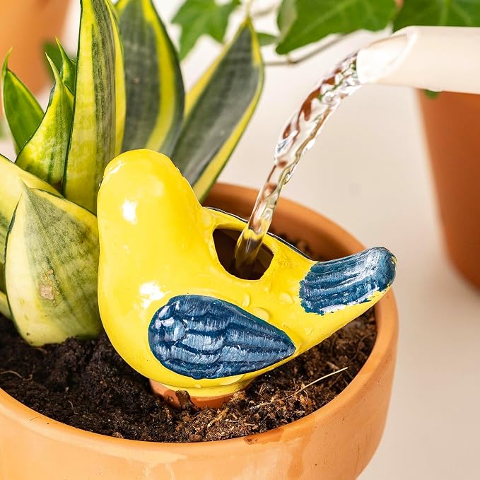4 Pack Self Watering Bird Shaped Globes, Terracotta Vacation Planters Devices - Image 3