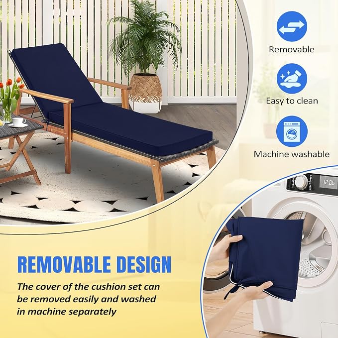 Basic Beyond Chaise Lounge Cushions Outdoor, 3-Layer Waterproof Outdoor - Image 5