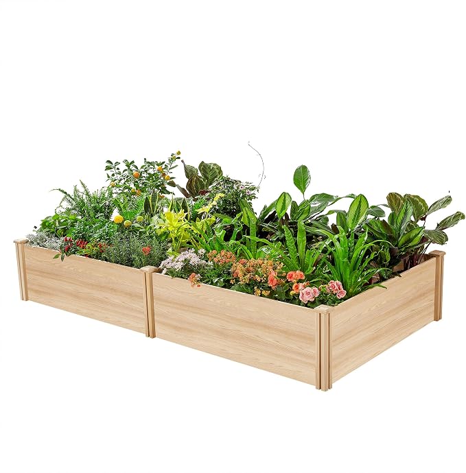 AMERLIFE 8x4 Ft Wood Raised Garden Bed, Durable 15 Inch Depth Planter Box - Image 9