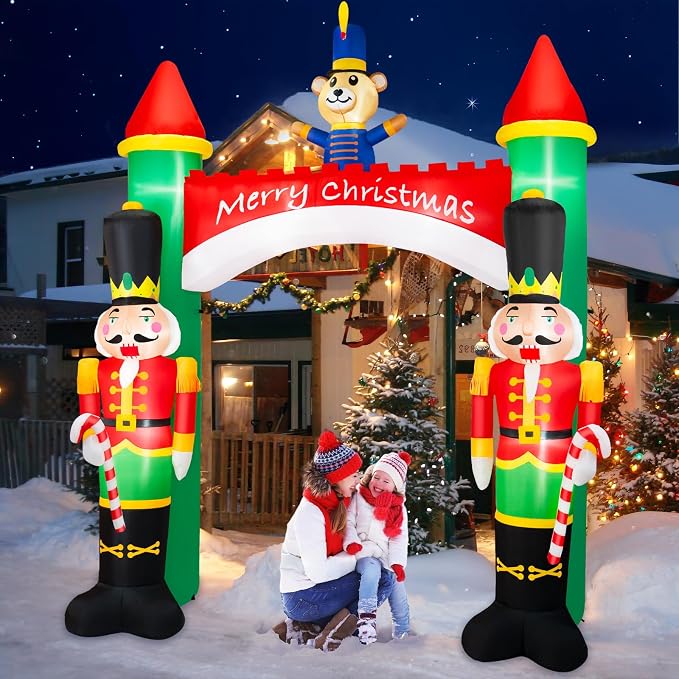 10FT Christmas Inflatable Archway, Inflatable Nutcracker Soldiers Christmas - Image 2