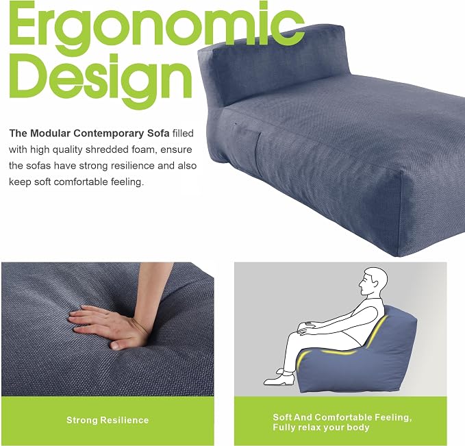 Outdoor Bean Bed Chair Sun Lounger, Outdoor Couch Sofa - Image 3
