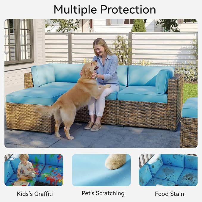 Aoxun 11pcs Patio Cushion Covers Replacement, Waterproof Outdoor Furniture - Image 3