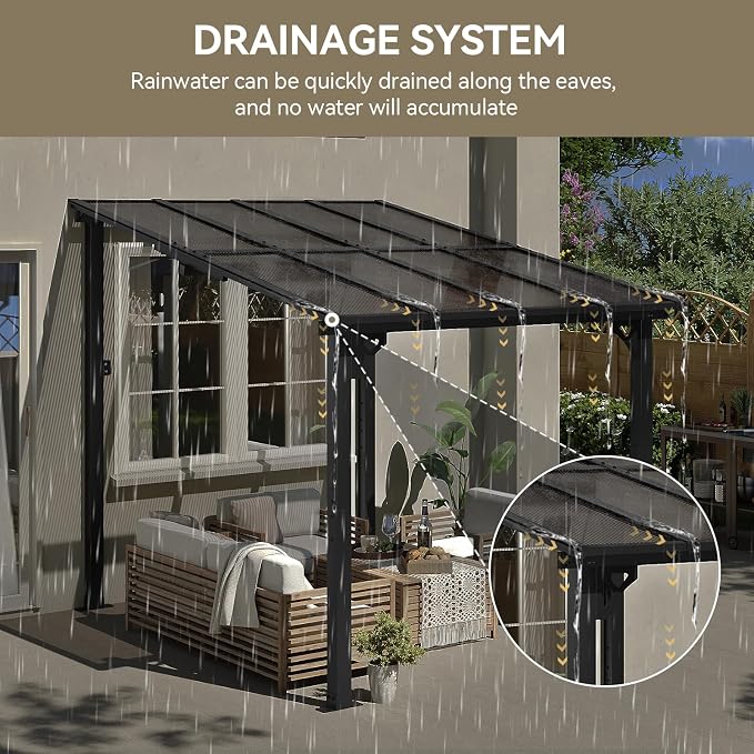 Aoxun 8’x10’ Gazebo, Wall Mounted Gazebos Pergola on Clearance, Outdoor Patio - Image 3