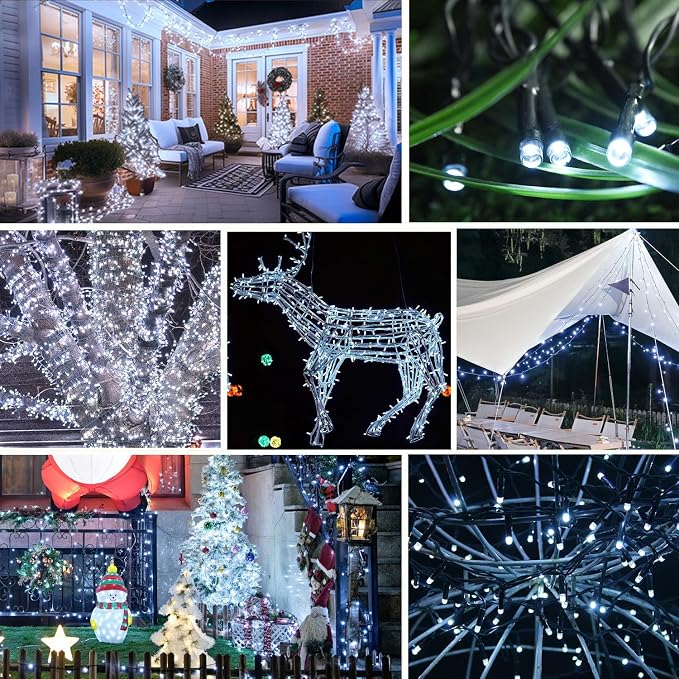 2 Pack Solar String Lights Outdoor, 200 LED Extra-Long 78Ft Solar Lights Outdoor - Image 8